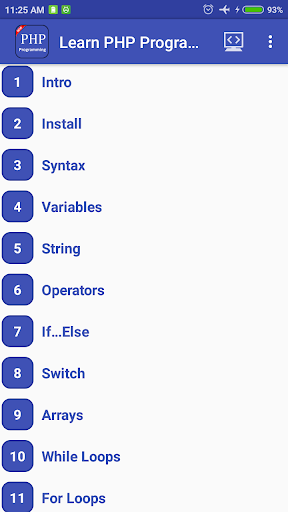 Learn PHP Programming Screen 2