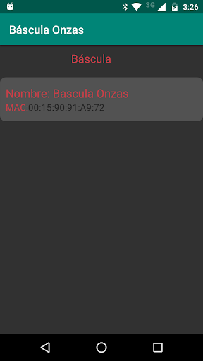 Android application Báscula Onzas BT screenshort