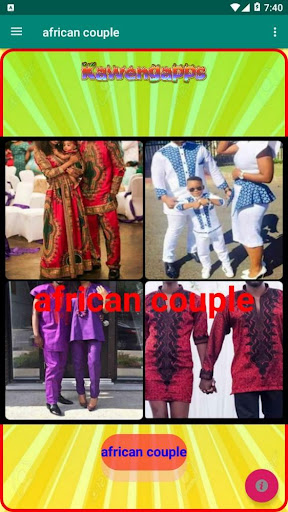 Android application african couple screenshort