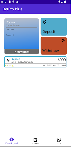 Android application BetPro Plus screenshort