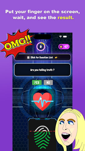 Android application Funny Lie Detector Prank screenshort
