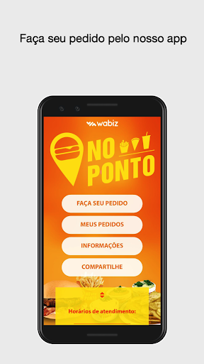 Android application No Ponto Lanches e Pizzas screenshort