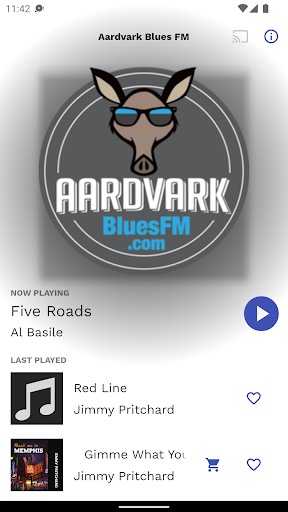 Android application Aardvark Blues FM screenshort