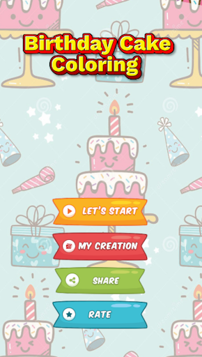 birthday cake coloring game Screen 2