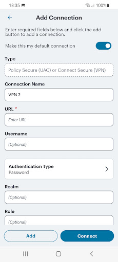 Ivanti Secure Access Client Screen 2