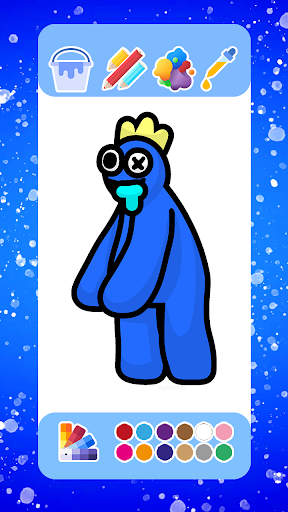 Rainbow Friends coloring Blue