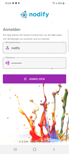 Android application Nodify Logistics screenshort