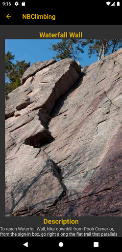 New Brunswick Climbing Guide Screen 2