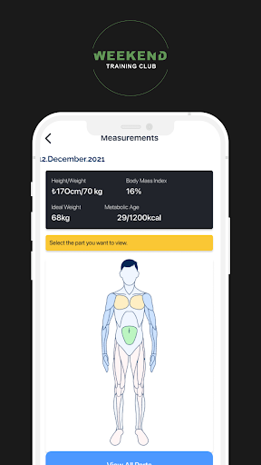 Android application Weekend Training Club screenshort