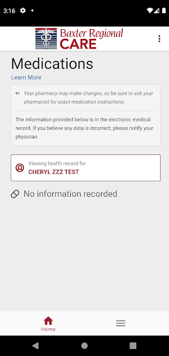 Baxter Regional CARE Screen 3