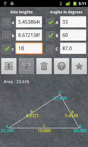 Universal Triangle Solver Screen 2