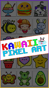 Kawaii Pixel Art Coloring Book