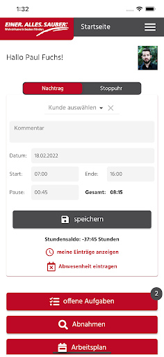 Android application EINER. ALLES. SAUBER. screenshort
