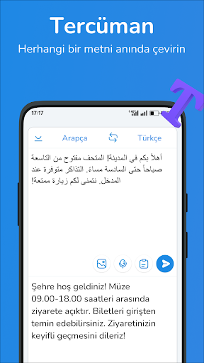 Arapça-Türkçe çevirmen ekran görüntüsü