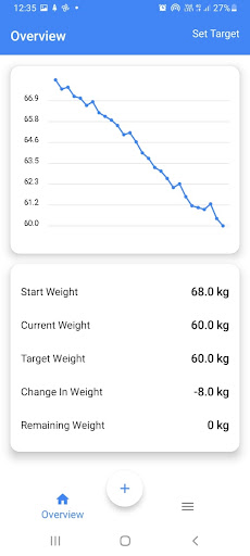 Android application Be Fitter Weight Tracker screenshort