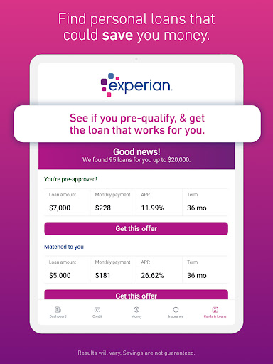 Screenshot of Experian