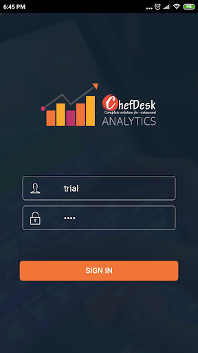 Android application ChefDesk Analytics screenshort