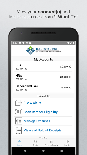 Android application The Benefit Center Mobile screenshort