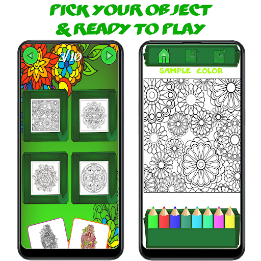 Mandala Flowers Coloring Page Series