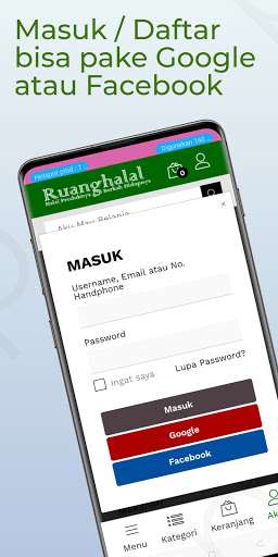 Android application RuangHalal screenshort