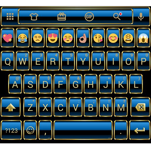 Emoji Keyboard Frame Blue Gold 10.0 Icon