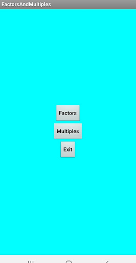 Android application Factors and Multiples screenshort
