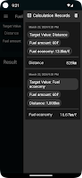 screenshot of Fuel economy Calculator