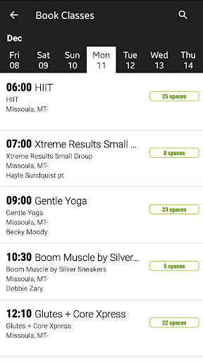 VRTX Fitness. Screen 3