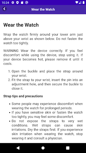 Android application User Guide for Galaxy Watch 4 screenshort