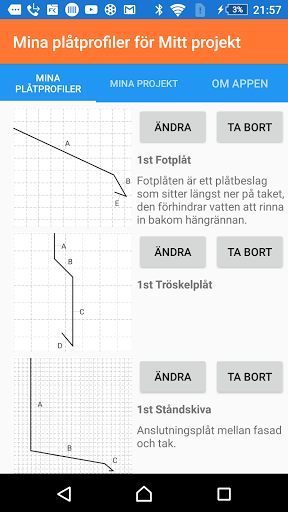 Android application Plåtfabriken screenshort