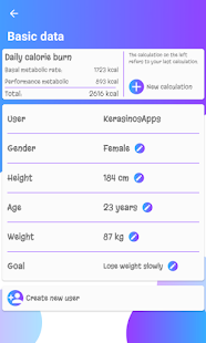 Download Calorie Calculator - Get the basis for your diet For PC Windows and Mac apk screenshot 4