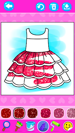 Game screenshot Girls Glitter Dress Coloring hack