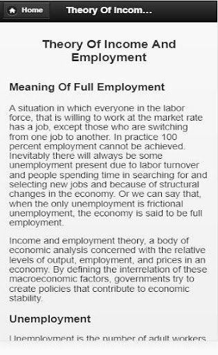 Income and Employment Theory Screen 2