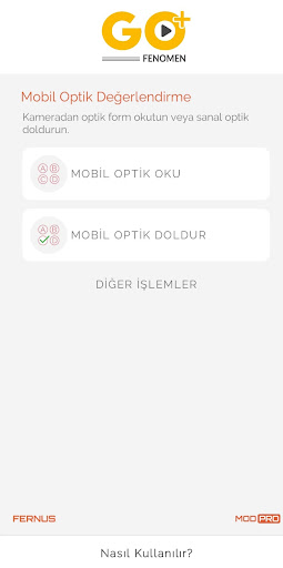 Android application Go Optik Okuma screenshort