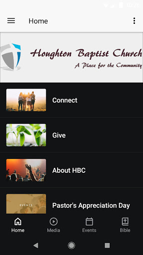 Android application Houghton Baptist Church App screenshort