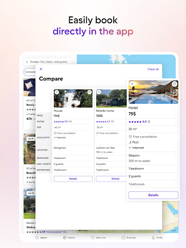 Screenshot of Vacation Rentals - HomeToGo