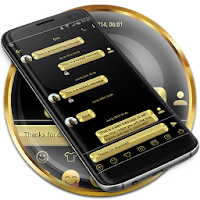 SMS Messages Metallic Gold Theme