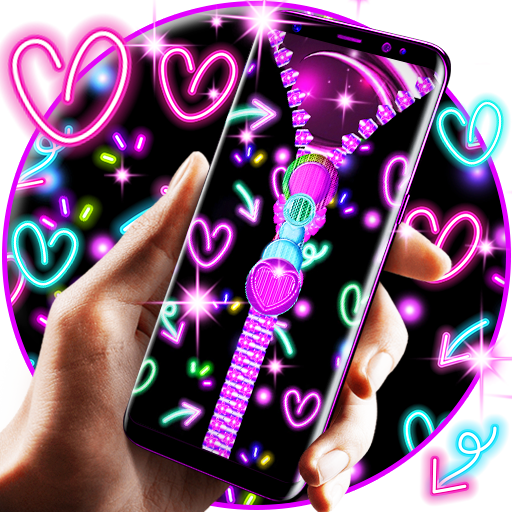 Neon zip locker logo