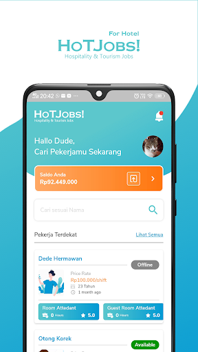 Android application Hotjobs Hotel App screenshort