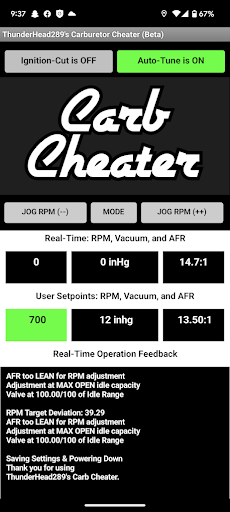 Carb Cheater - BETA Screen 2