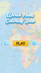 Livro de colorir do mapa-múndi