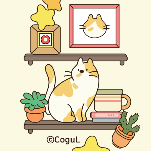 카카오톡 테마 - 선반위고양이_노랑 logo