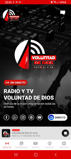 Radio y Tv Voluntad de Dios Screen 2
