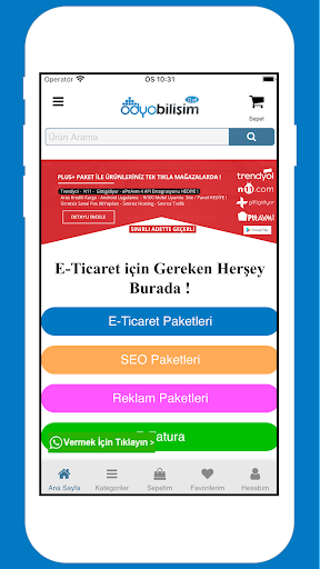 Android application Odyobilişim E-Ticaret Sistemi screenshort