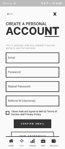 DeFiX3 Wallet Screen 2