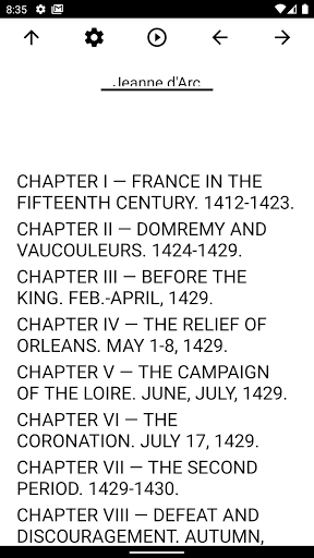Android application Book, Jeanne d'Arc screenshort