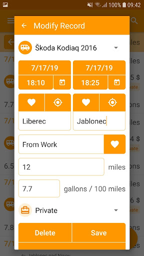 Easy Car Logbook Screen 3