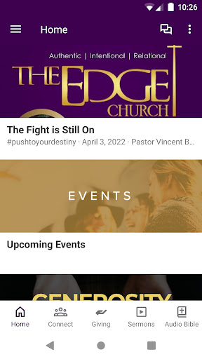 Android application Edge Church GA screenshort
