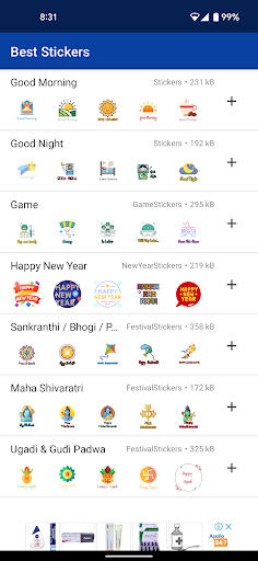 Android application BestStickers screenshort