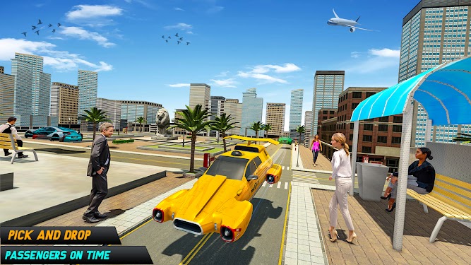 #1. Real Flying Car Taxi Simulator (Android) By: Fun Extreme Games